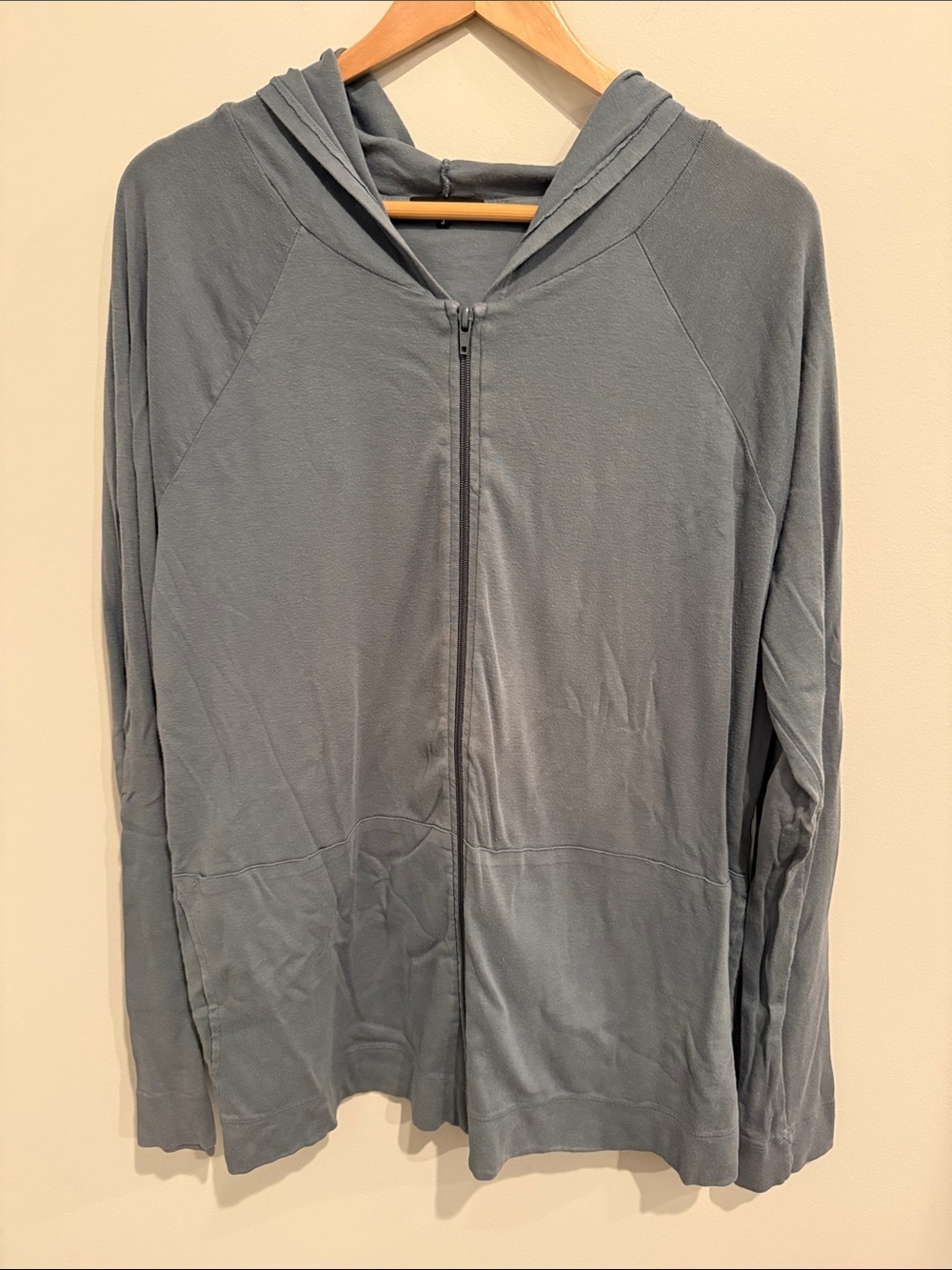 James Perse Light Slate Gray/Blue Men's Zip-Up Hoodie Long Sleeve
